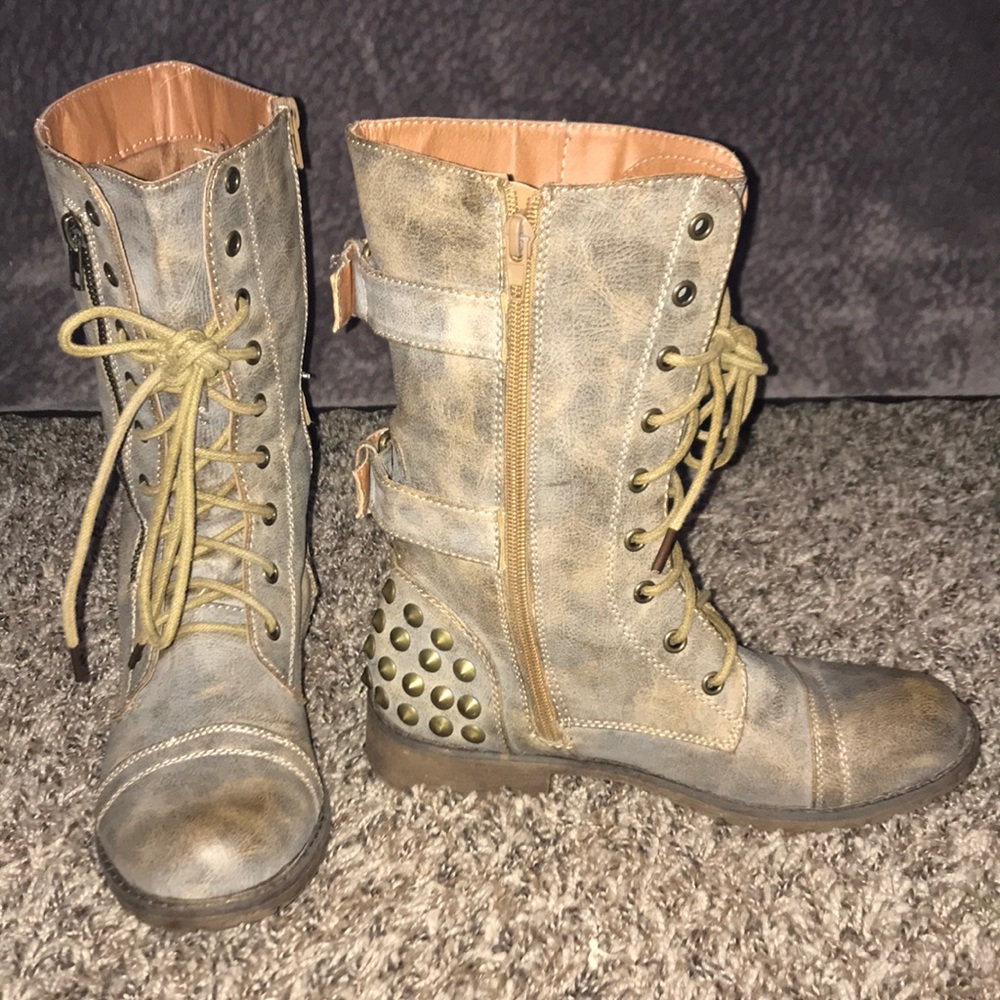 Studded Combat Boots
